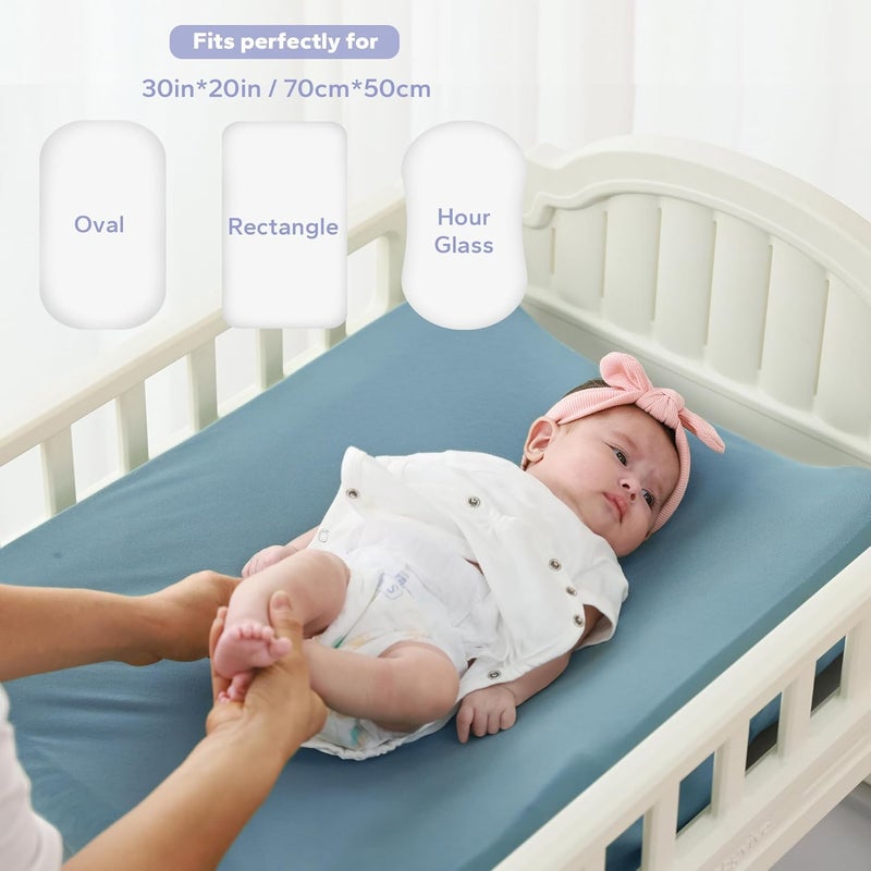 FUNUPUP Rayon Derived from Bamboo Baby Lounger Cover Compatible with Snuggle Me Lounger, Infant Lounger Pillow Cover for Newborn, Removable Elastic Newborn Lounger Cover,Cover Only,Blue - Image 4
